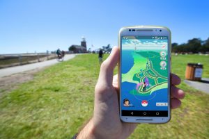Pokemon GO showing virtual map of your actual surrounding