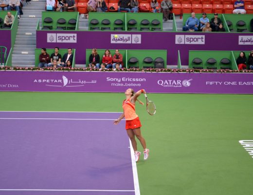 Tennis Player Angelique Kerber at Qatar Total Open on February 14, 2012 in Doha, Qatar.