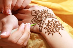 Henna drawn onto a hand