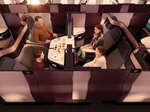 Qatar Airways introduced QSuite, that can be configured to a four person suite - Supplied