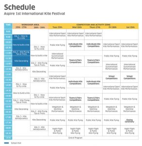 Aspire International Kite Festival 2017 schedule