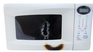 Burnt microwave oven