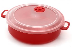 Microwave-safe plastic food container