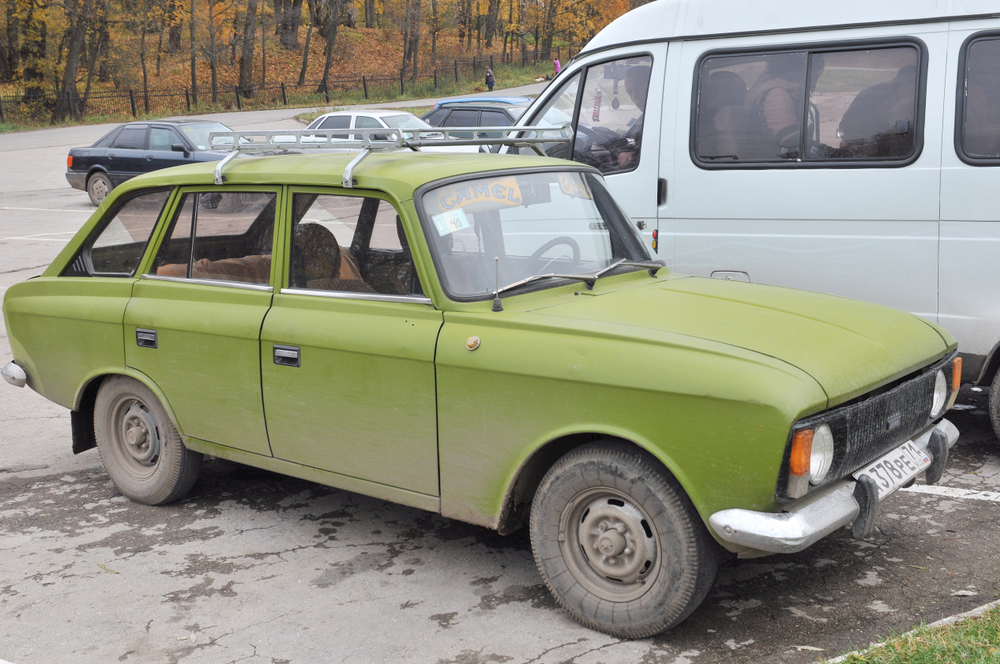 A Soviet-era Izh hatchback