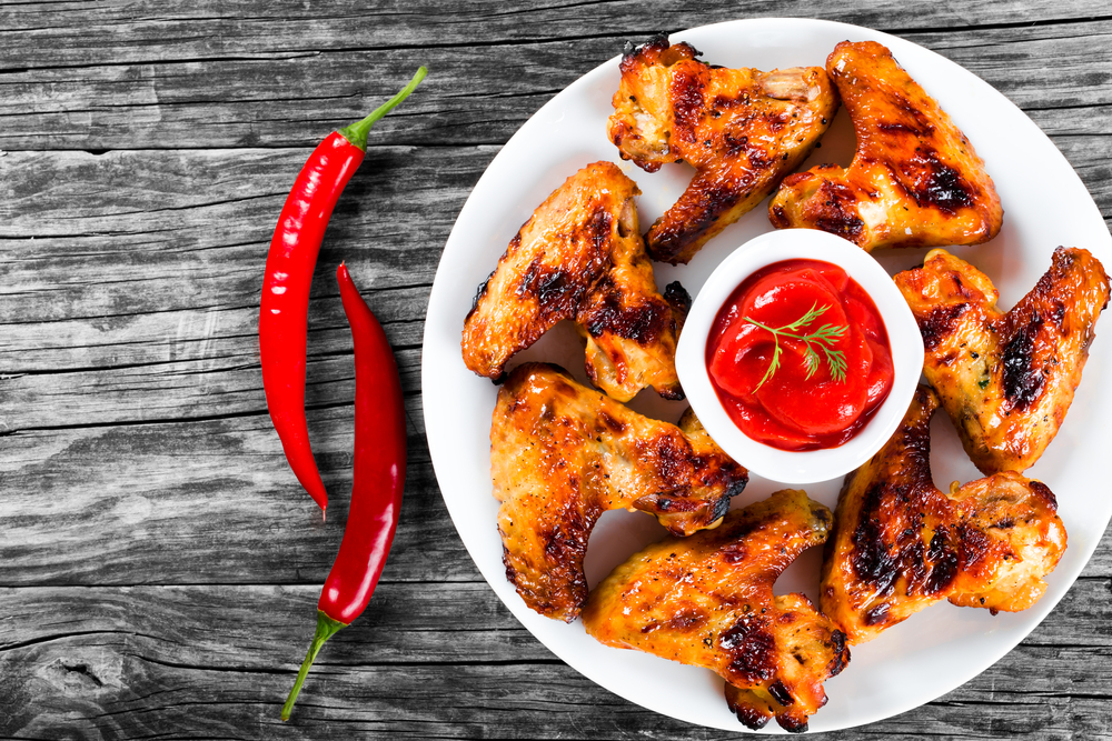 A plate of Grilled Hot Wings