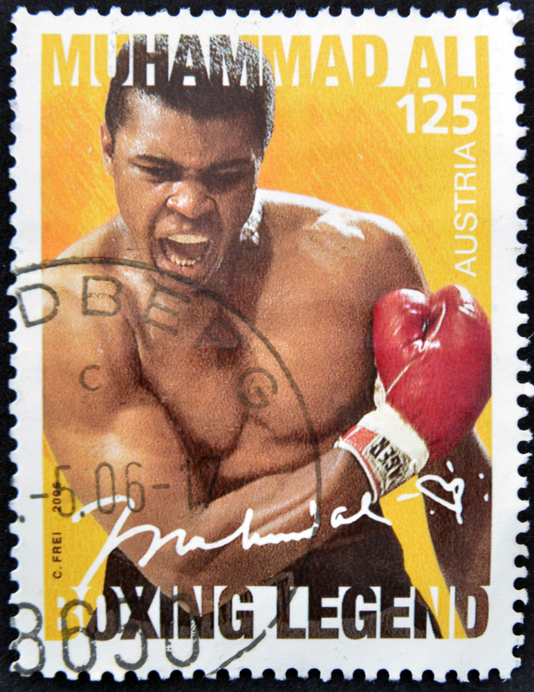 Muhammad Ali memorable postal stamp, Muhammad Ali Tribute to a Legend willbe on display at the Museum of Islamic Art in Qatar