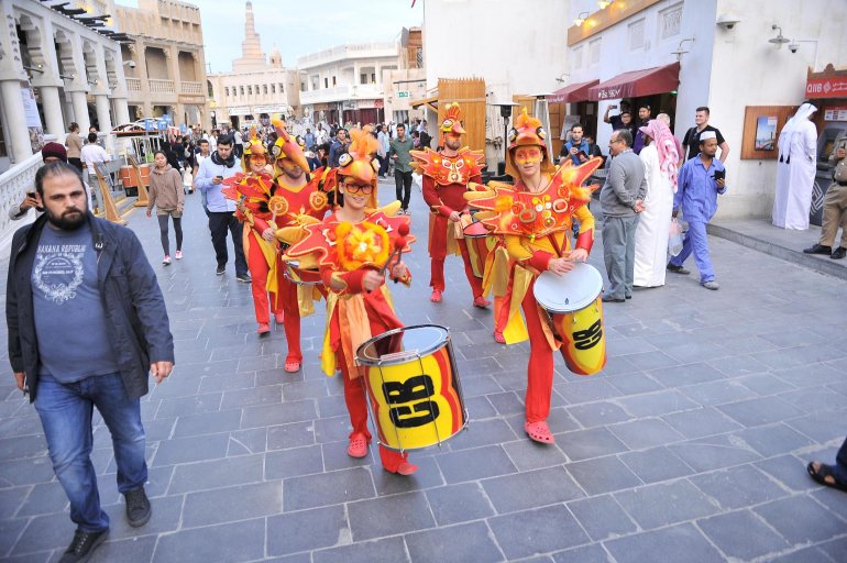 An opening parade of The Spring Festival at Souq Waqif yesterday - By Baher Amin - The Peninsula