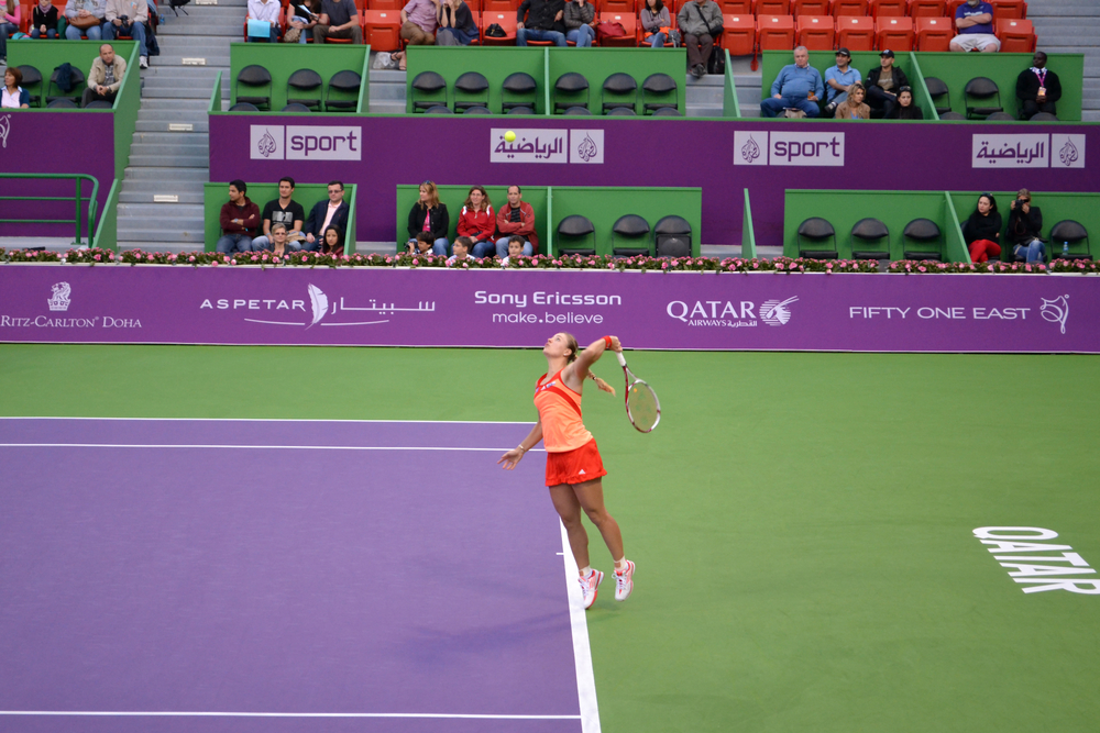 Former world number one, the German Angelique Kerber at the Qatar Total Open 2016