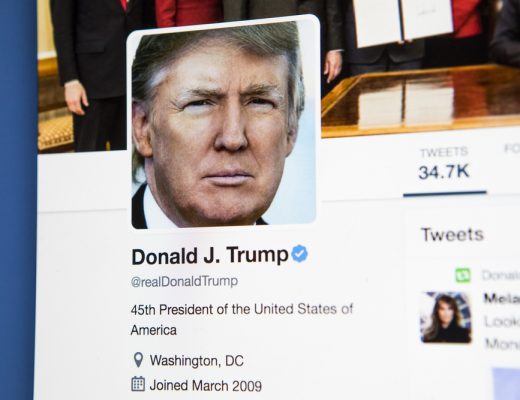 An image of US President Donald Trump's verified twitter profile