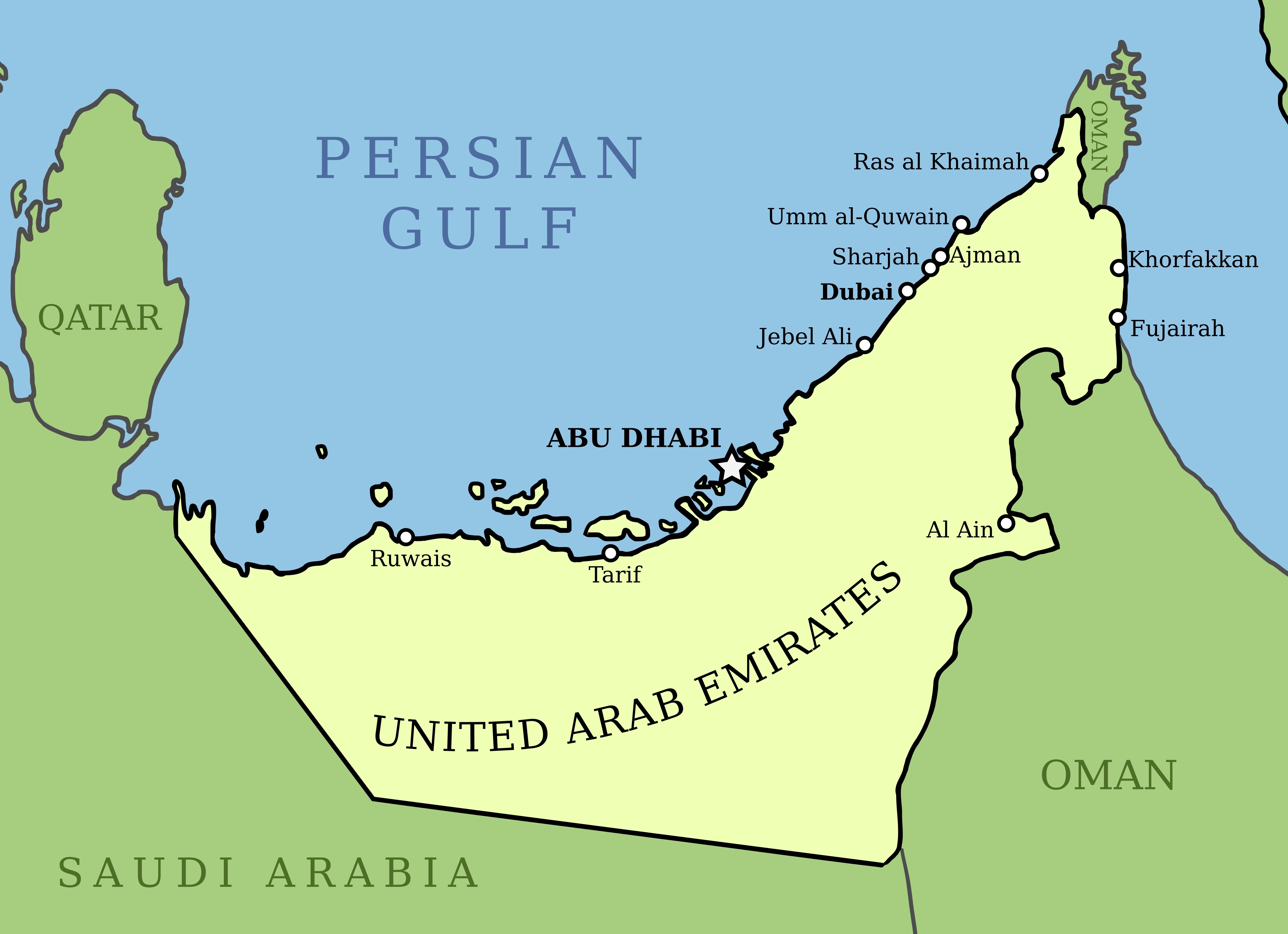 Uae In World Map - United States Map