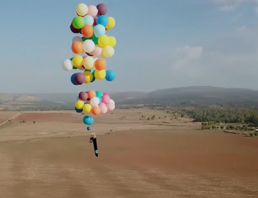 Tom Morgan flew 'Up' above South Africa using a camping chair ties to 100 helium balloons