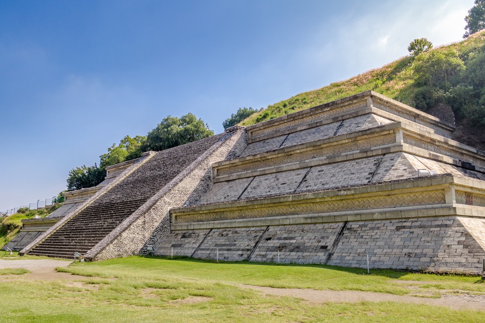 standing larger than the great pyramid of giza, the great pyramid of cholula in mexico is the largest in the world