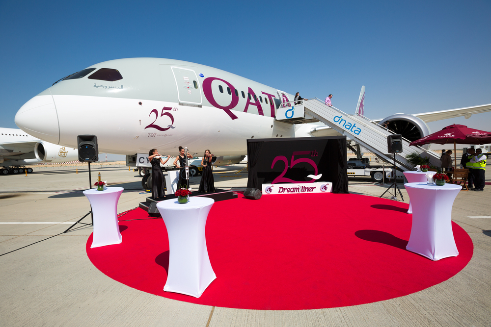In celebration of their 20th anniversary, Qatar Post issued Qatar Airways stamps