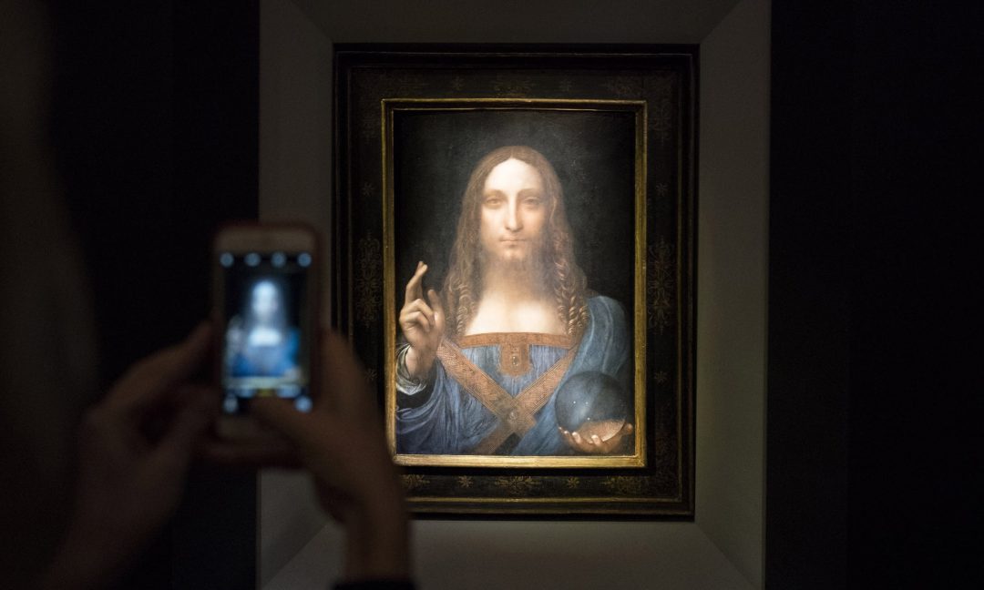 Salvator Mundi by Leonardo da Vinci sold for $400m at Christie’s New York auction house, Drew Angerer, Getty Images