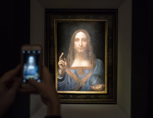 Salvator Mundi by Leonardo da Vinci sold for $400m at Christie’s New York auction house, Drew Angerer, Getty Images