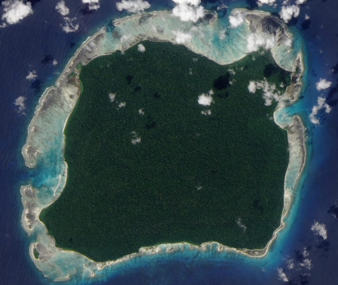 North Sentinel Island on the Bay of Bengal is home to the uncontacted Sentinelese people