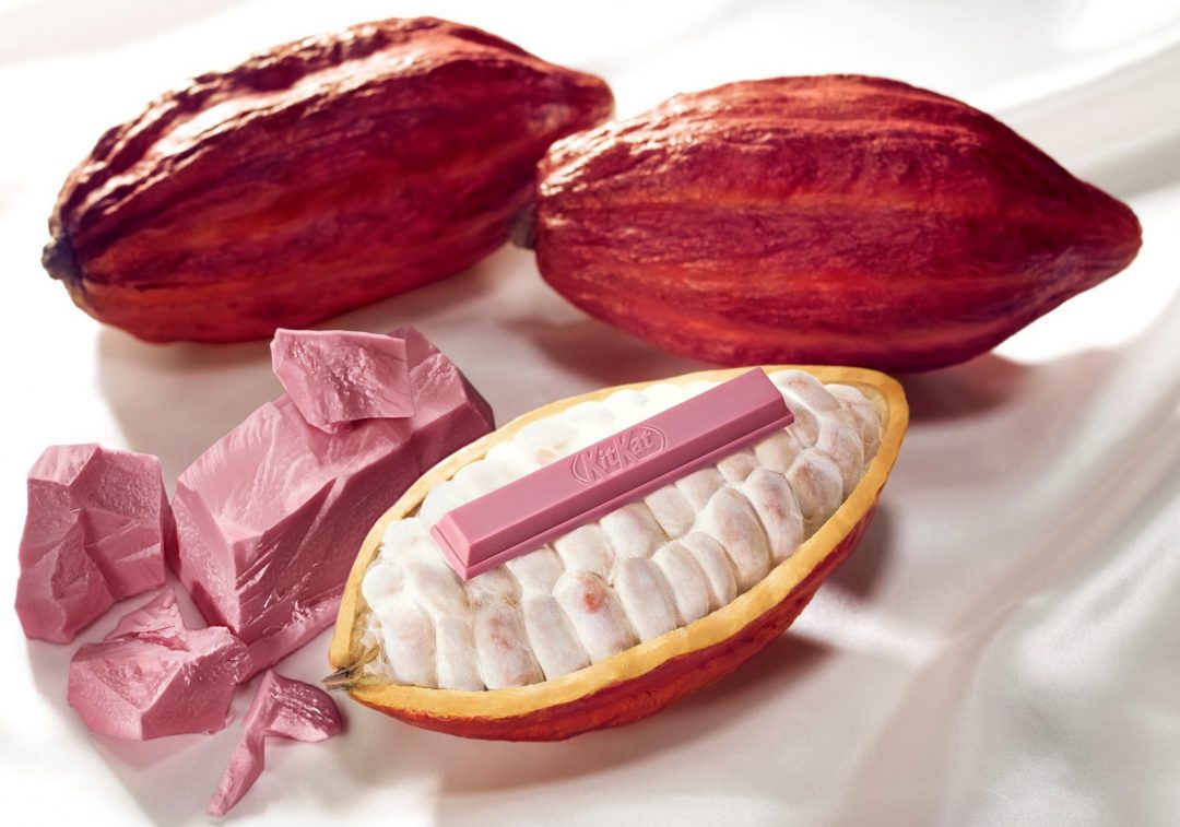have a ruby kitkat from kitkat chocolatory, by Nestlé japan and barry callebaut