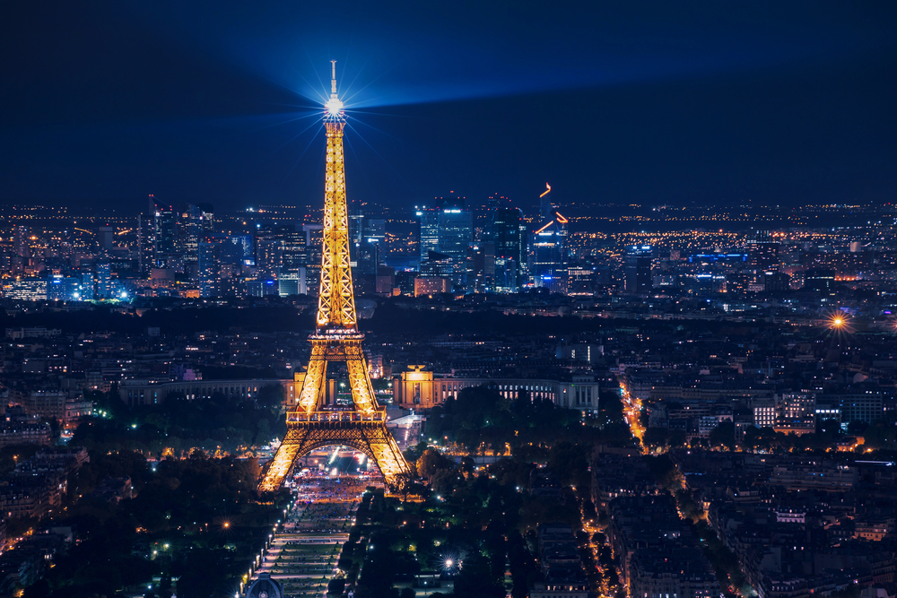 Even though the Eiffel Tower is public domain, it is illegal to photograph it at night because of copyrights