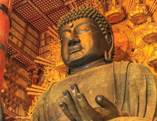 a Buddha statue in the Japanese city of nara has shown to conceal some 180 artifacts