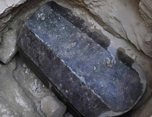 this black sarcophagus is believe to be the one of Alexander the great that ptolemy stole