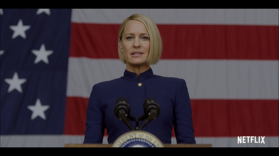 With Frank Underwood (Kevin Spacey) dead, it's on Claire Underwood (Robin Wright) to lead the House of Cards in season six