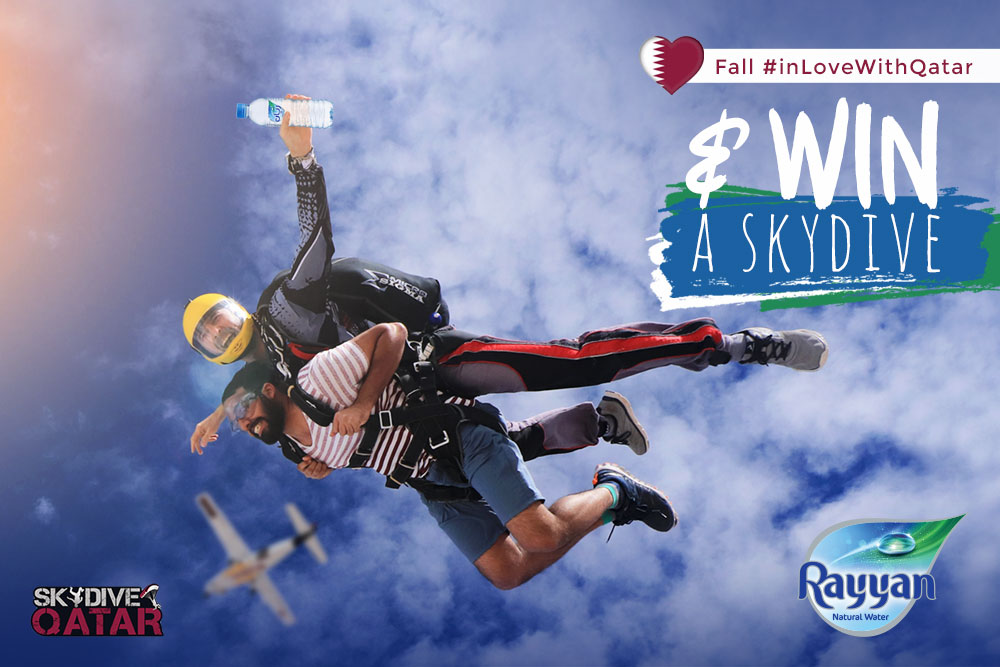 Live the ultimate skydiving adventure with Rayyan Water and Skydive Qatar